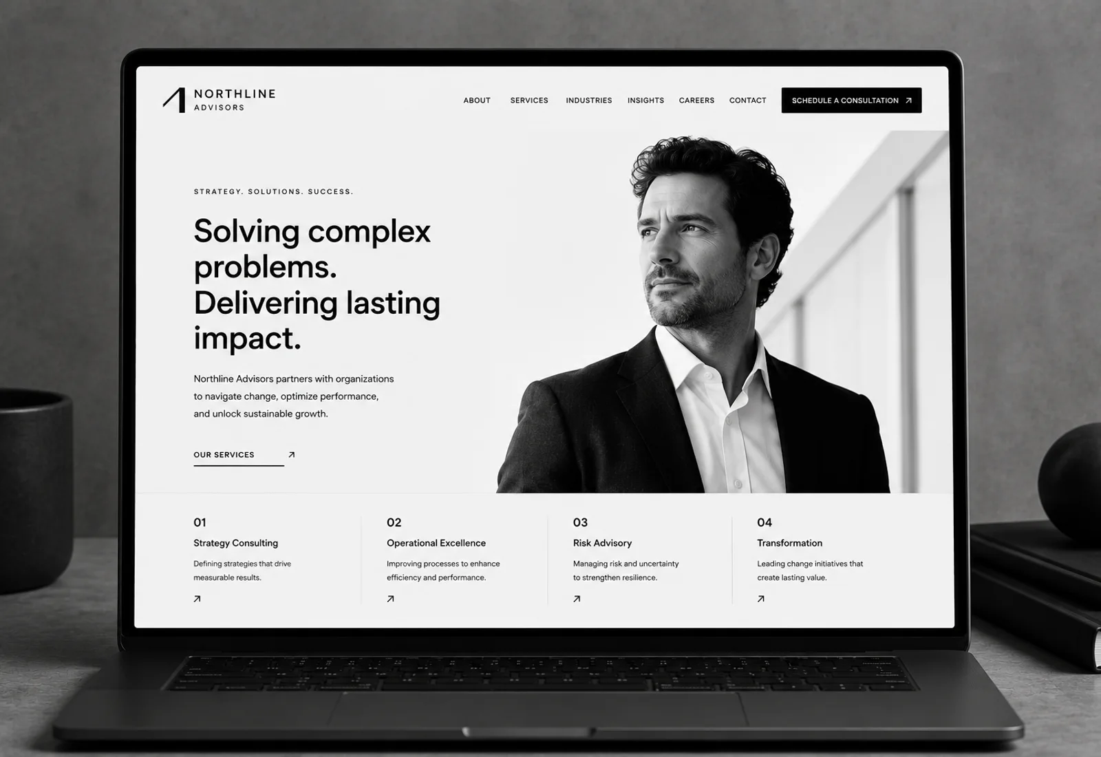 Professional services website design direction