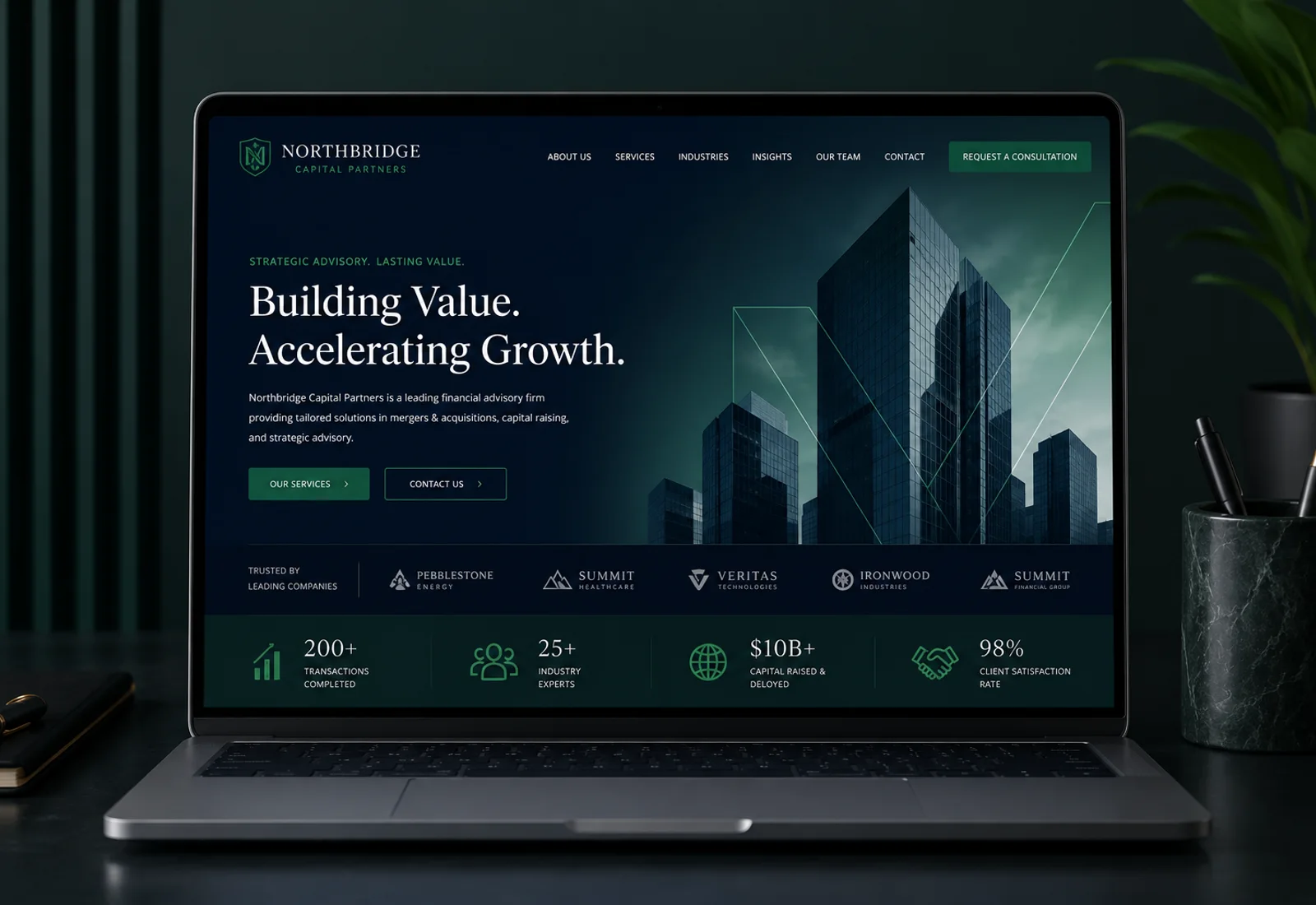 Financial firm website design direction