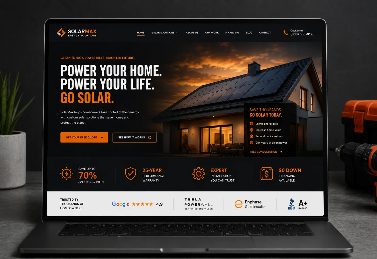 Home services website design direction